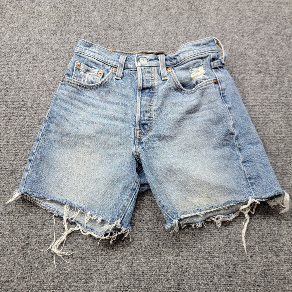 Levi's Light Blue Distressed Cutoff Jean Shorts